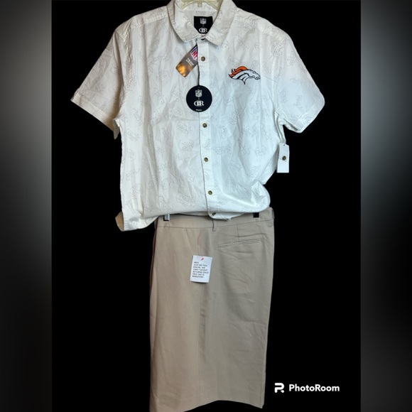 Denver Broncos NFL Darius Rucker Collection by Fanatics Woven Button-Up T-shirt - Picture 5 of 5